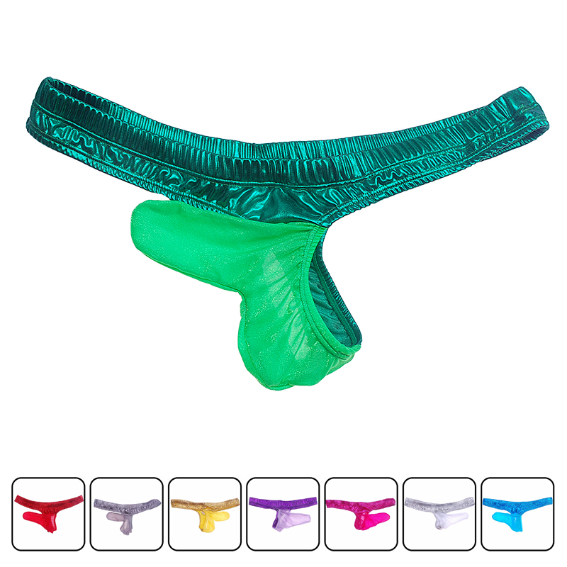 Patent Leather Shine - Cuecas transparentes brilhantes cuecas gays couro