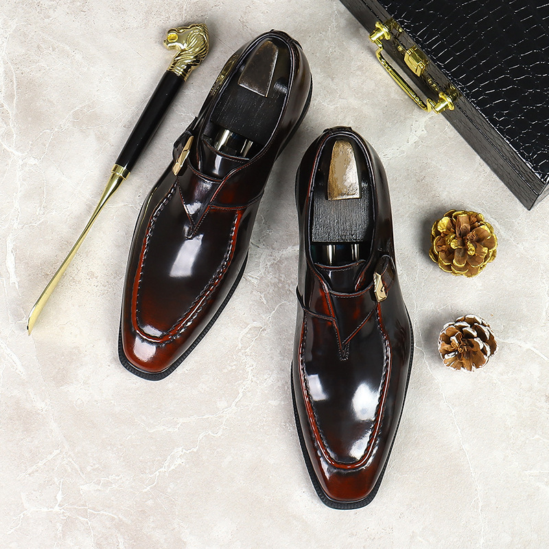 Patent Leather Shine - Novos sapatos masculinos moda calçados de